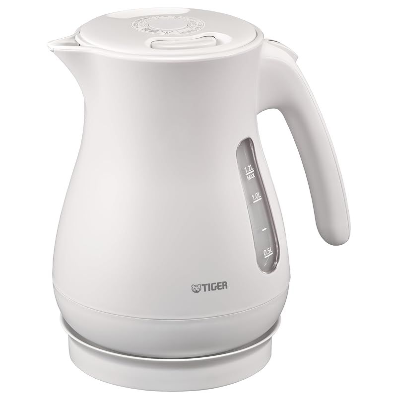 【WEB限定】タイガー魔法瓶(TIGER) 電気ケトル 湯沸かし 1.2L 転倒お湯漏れ防止 カラ炊き防止 省スチーム設計 マットホワイト PCL-N120WM 1