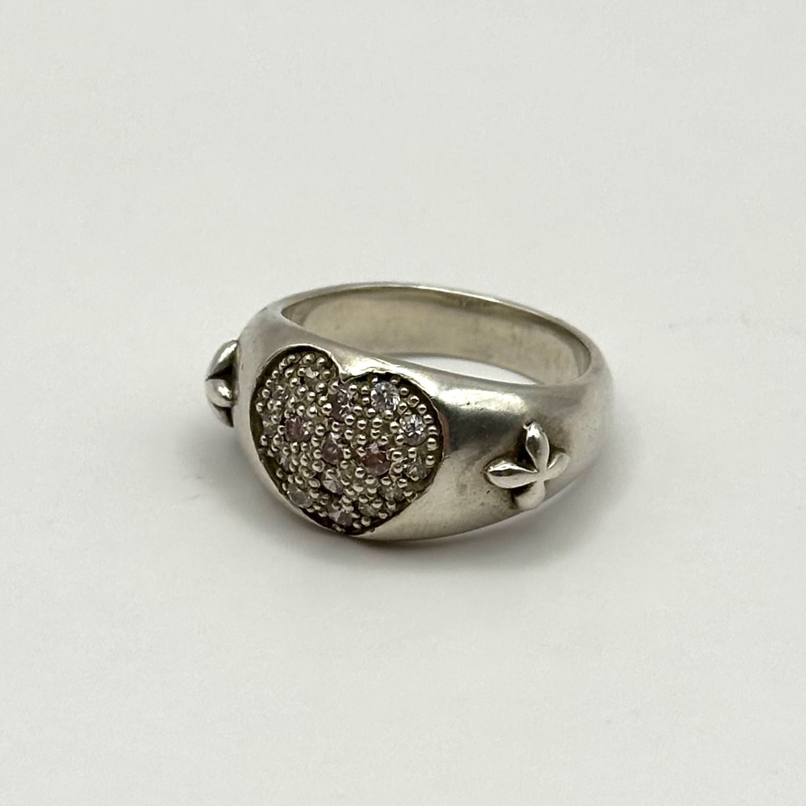 良品】LOVE & HATE ラブ&ヘイト リング 指輪 ハート ラインストーン