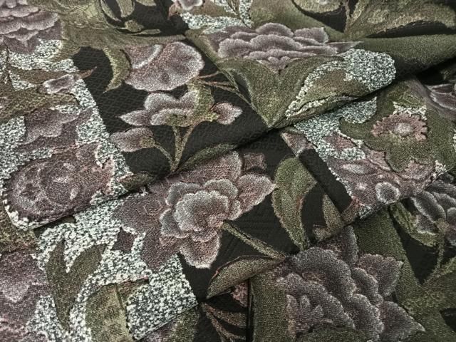 平和屋着物○上質な小紋 更紗花文 黒地 正絹 逸品 AABA4526np - メルカリ