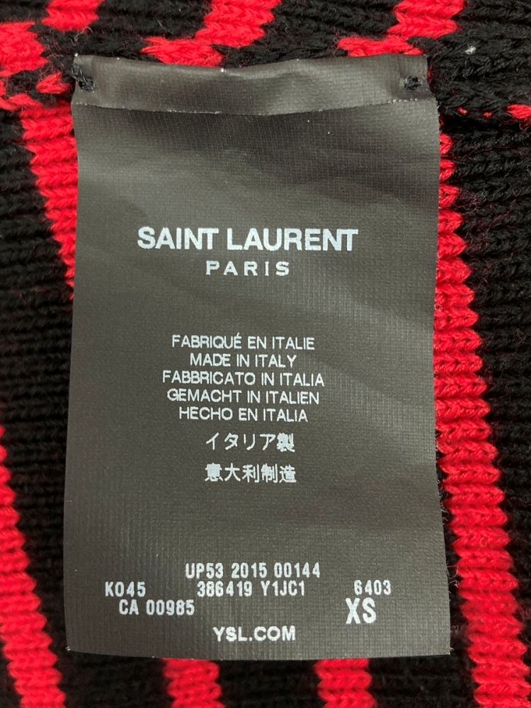 SAINT LAURENT ボーダーセーター 黒/赤 サンローランパリ サンローラン