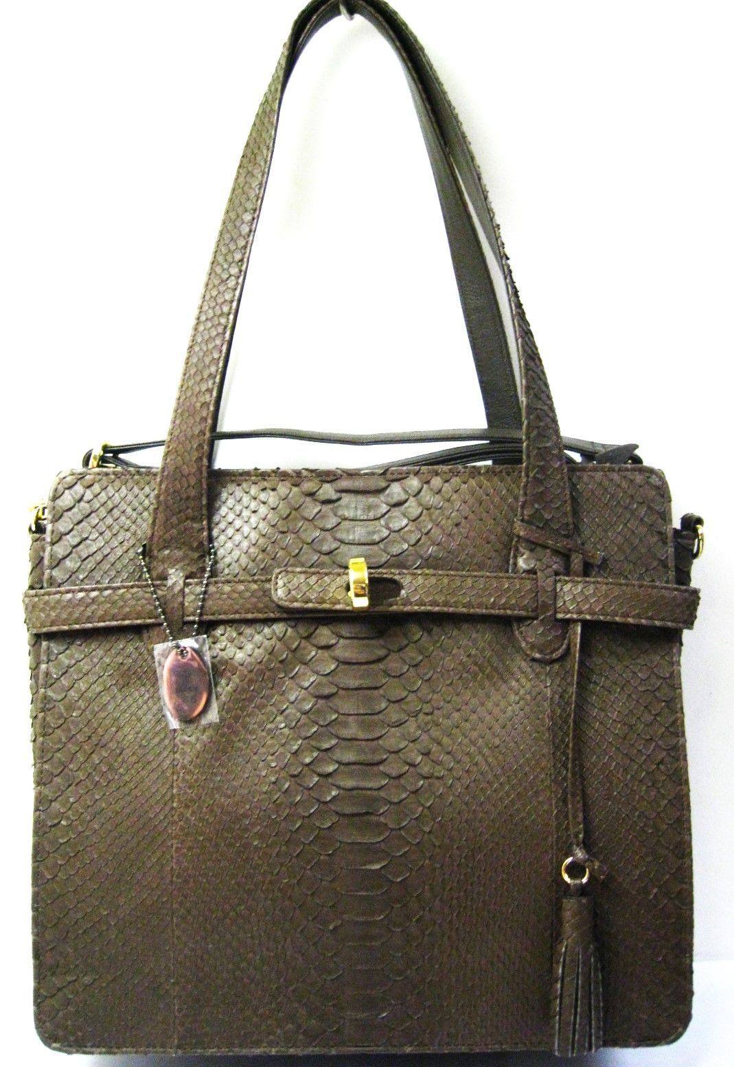 ほぼ未使用 日本製 JRA パイソン 蛇革のショルダー付トートバック A4  