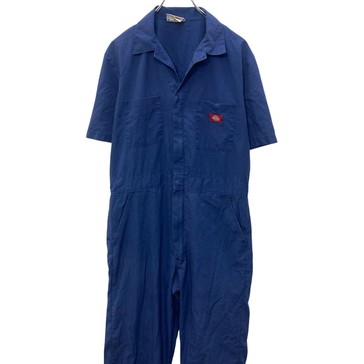 Dickies 半袖 つなぎ 40 ネイビー ディッキーズ ジップアップ Dickies 半袖 つなぎ 40 ネイビー ディッキーズ ジップアップ