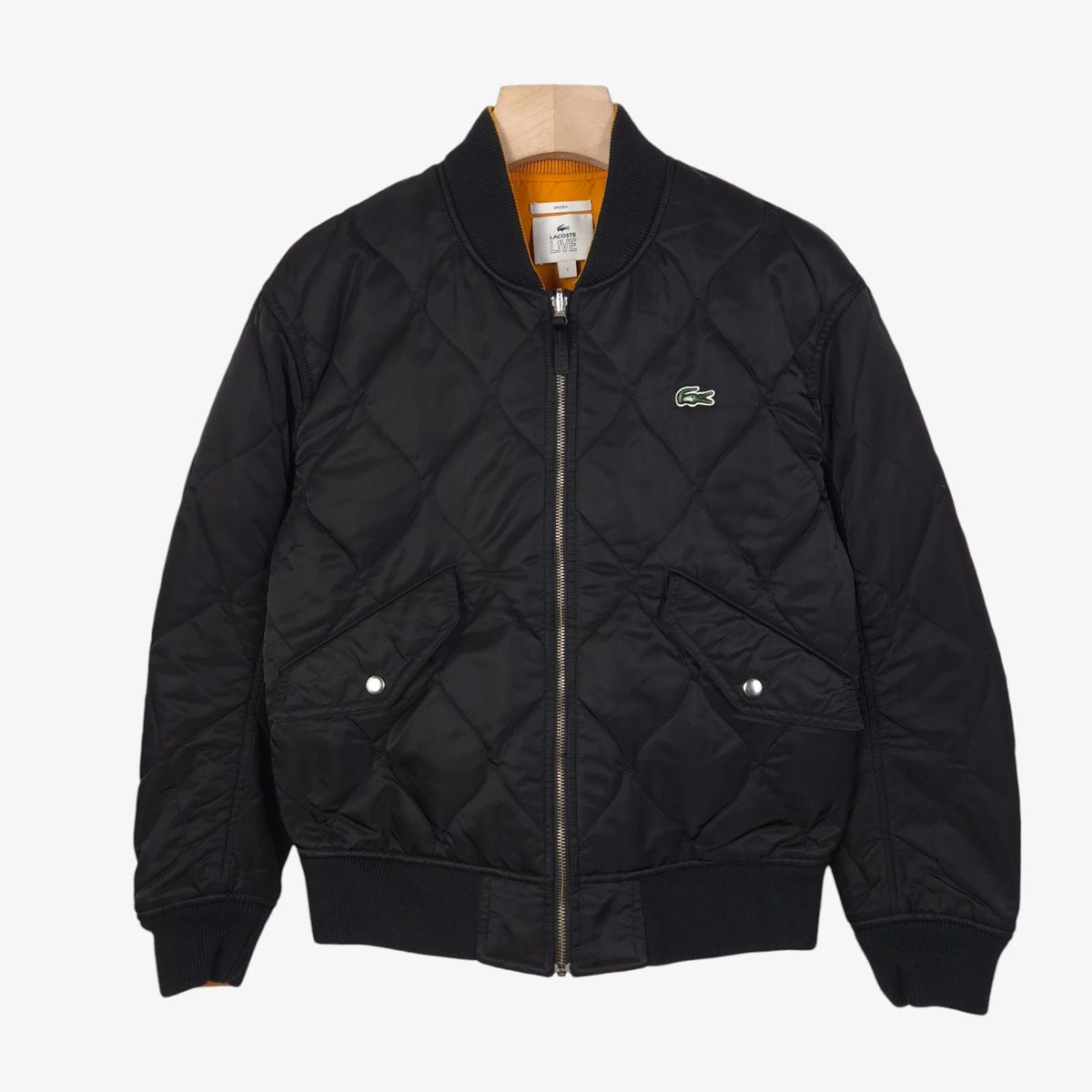 95 LACOSTE ラコステ 黒 リバーシブル キルティング ジャケット