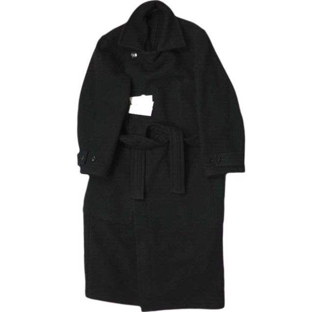 ステンカラーコートLEMAIRE Black Crombie Coat