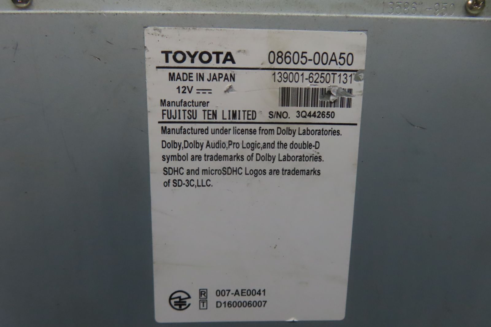 D191 トヨタ純正 NSZT-W66T メモリーナビ BRIGHTFACE_UK