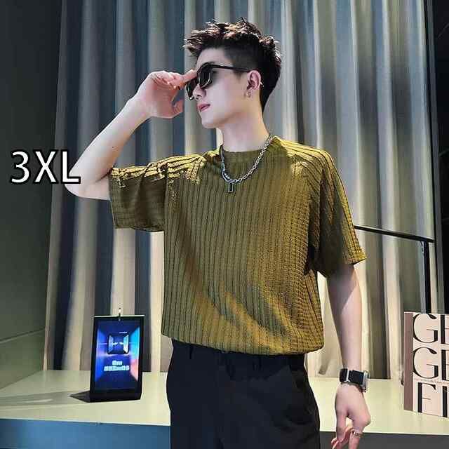 [3XL]メンズ  服  シンプル ファッション オシャレ 大人 かっこいい 大きいサイズ ストリート 紳士服 夏 T シャツ ストリート 半袖 トップス 薄手