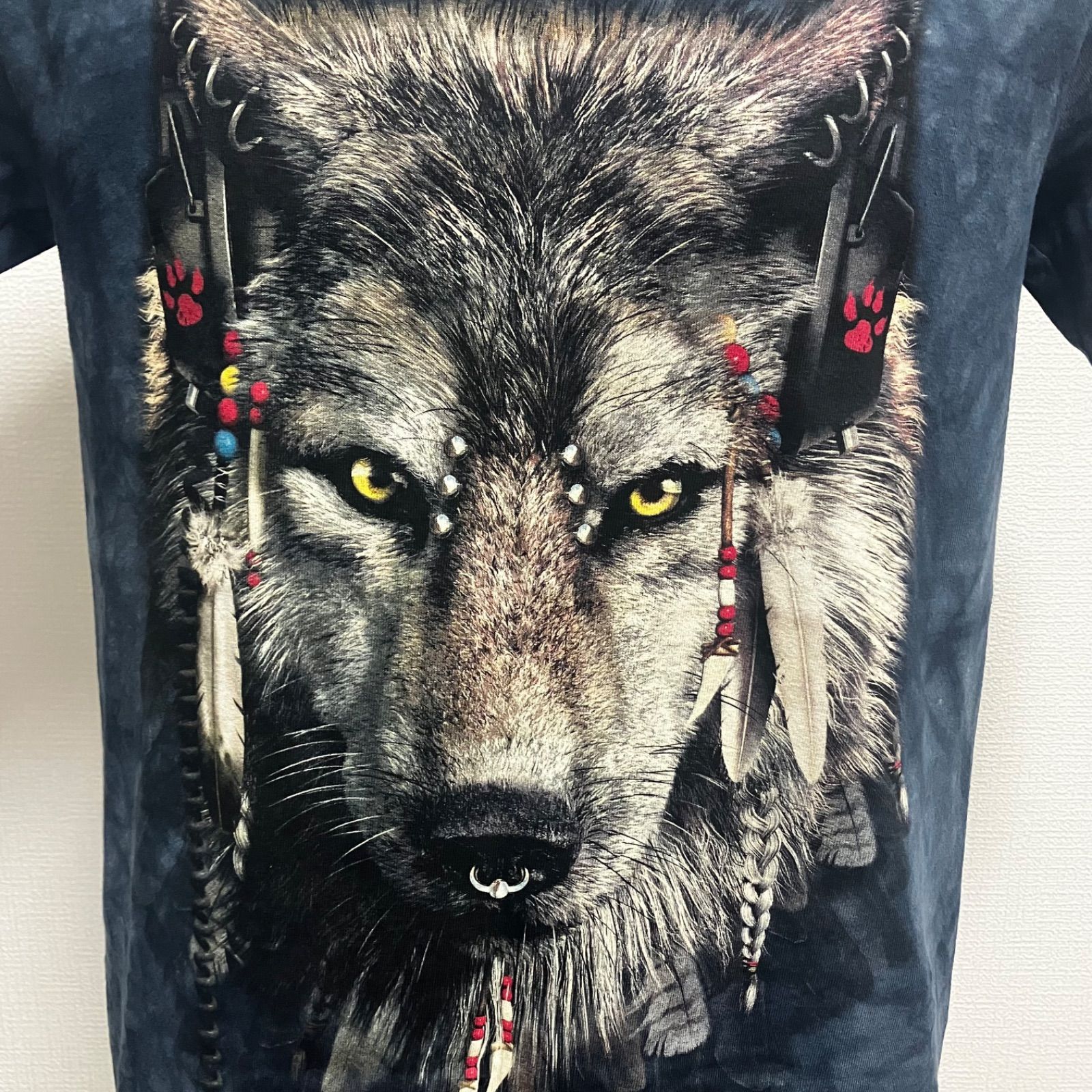 極美品【THE MOUNTAIN】ウルフTシャツ Sサイズ USA製 狼