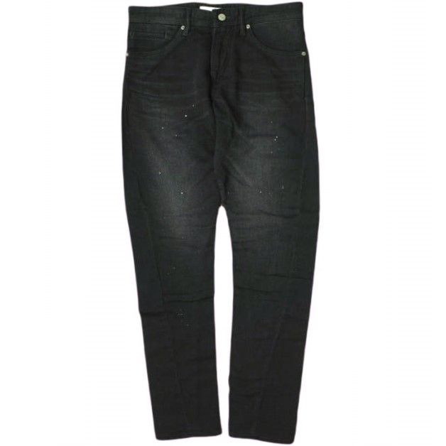 SALE，送料無料 新品 e JEANS イージーンズ 日本製 TWIST 岡山児島 ペイントジョグデニムパンツ e802-004 3 BLACK ジップフライ スキニー ジーンズ 定価31,900円 ボトムス g17468 スキニーデニム