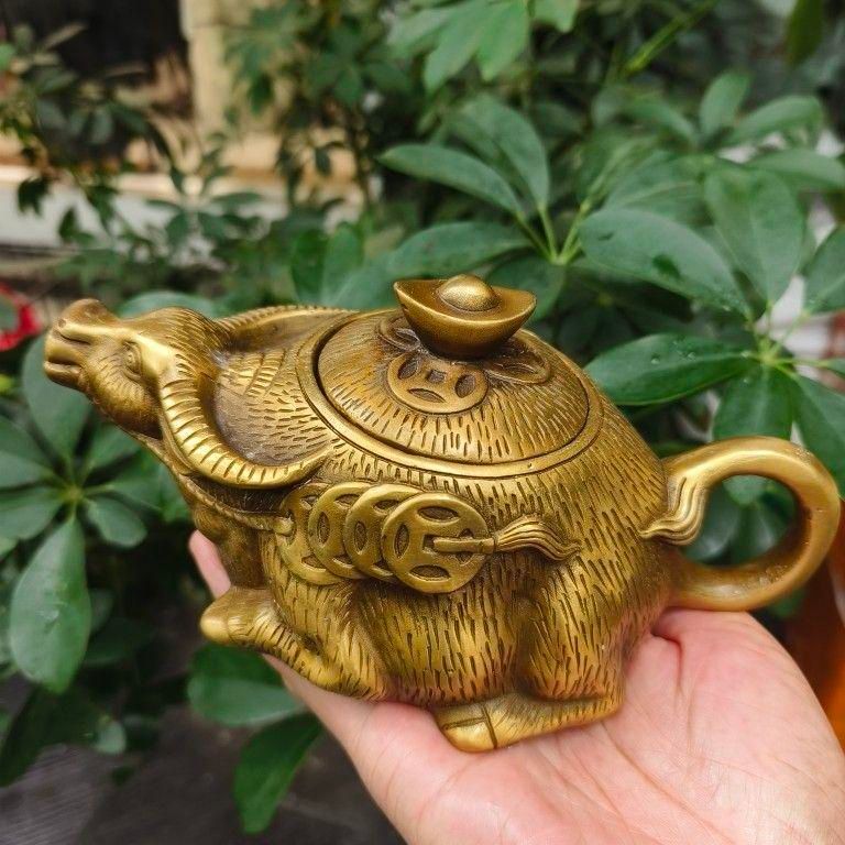 鎏金龍鳳茶壺 包漿 茶道具 香道具 装飾品 工芸品 美術品 置物