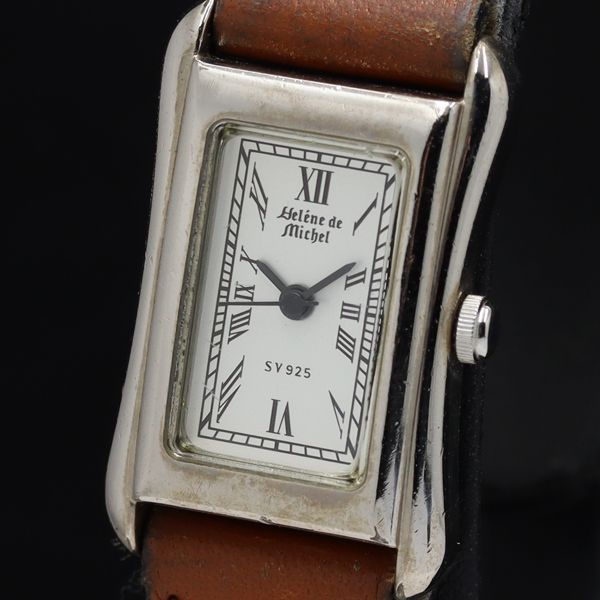 ヘレンミッシェル SV925 スクエア シルバー クォーツ メンズ 腕時計