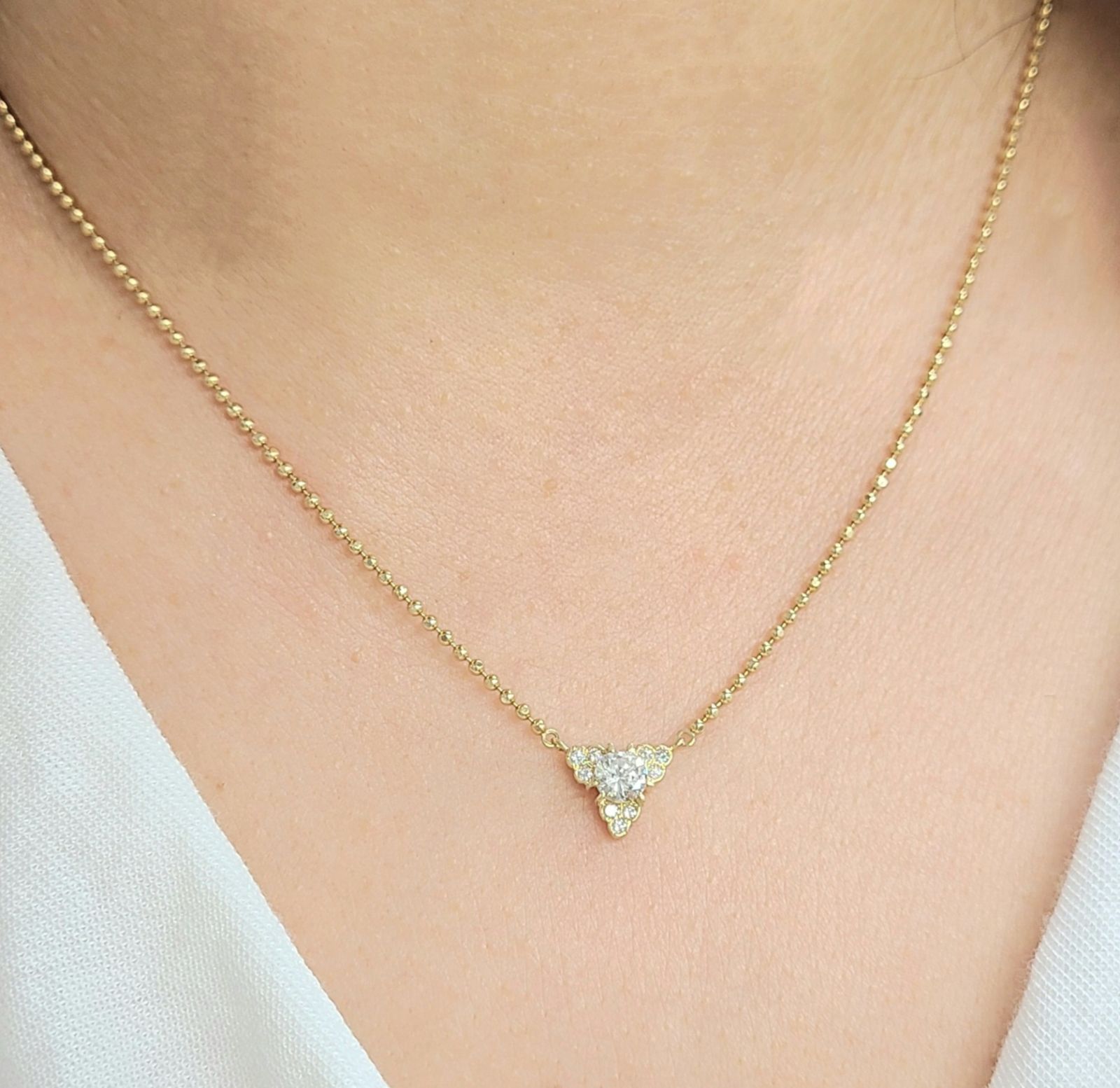 H SI Good ダイヤモンド K18 YG ネックレス 鑑定書付 - メルカリ 