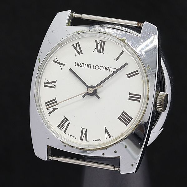 アーバンロカルノ 手巻き ローマン ラウンド スイス製 アンティーク 白文字盤 メンズ腕時計 STU - メルカリ
