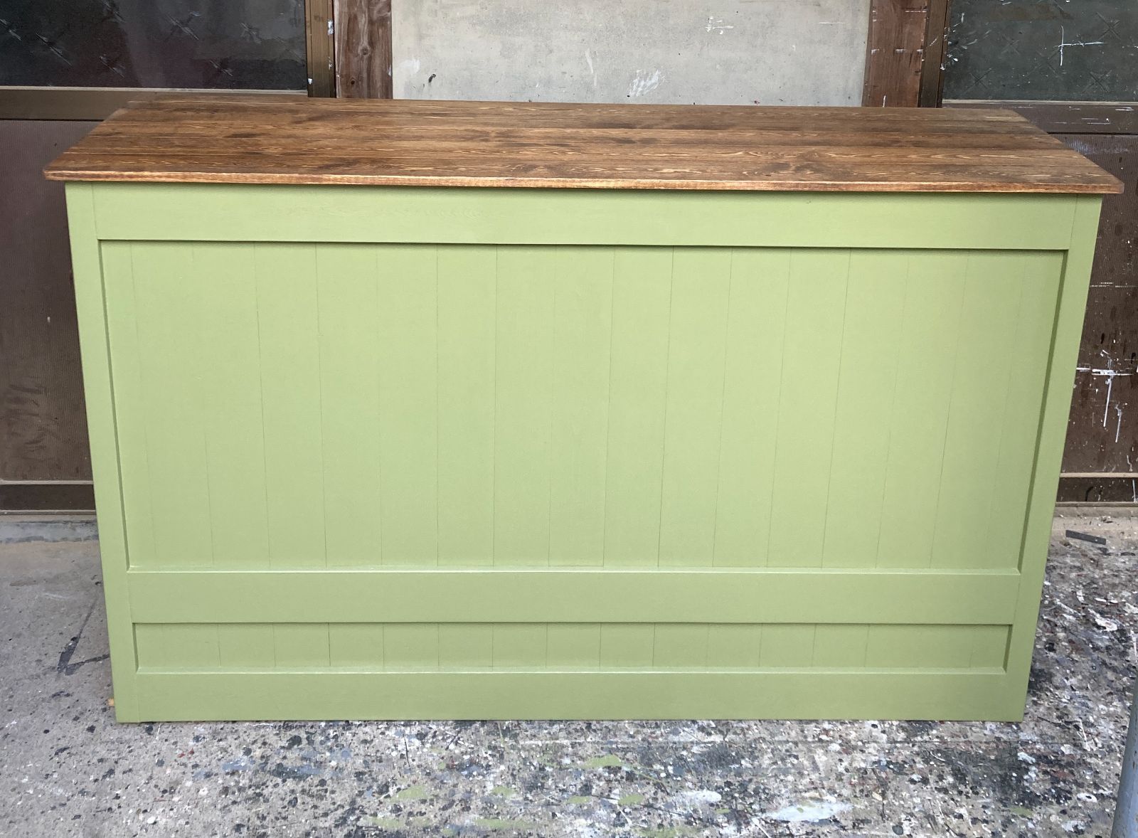 受注製作☆グレー☆レジカウンターテーブル1500カントリー家具