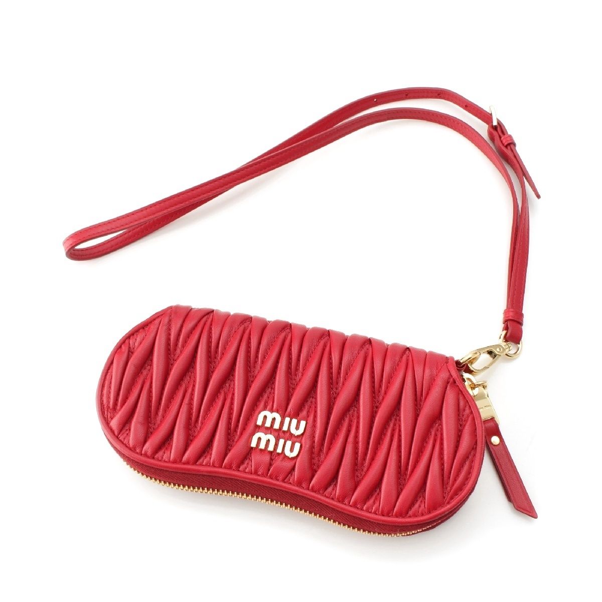 MIUMIU マテラッセ クラッチバッグ 5RA015 miu ミュウミュウ マテラッセ レザー ギャザー デザインポーチ