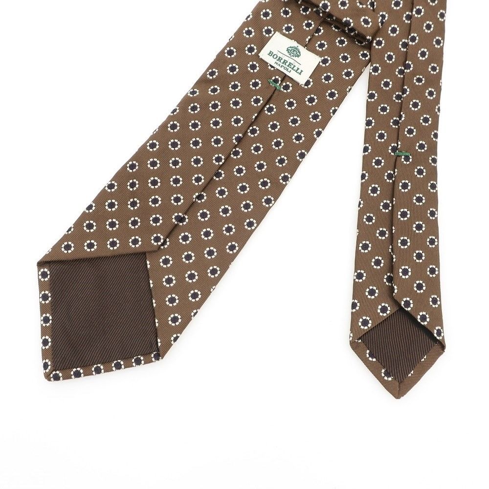 LUIGI BORRELLI ボレッリ ネクタイ ダークブラウン チェック柄