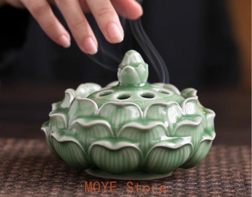 陶磁 線香 香炉 茶道 置物 檀香盤香炉 装飾品 工芸品 美術品 銅細工 香炉 茶香炉 仏道具 工芸品 美術品 置物