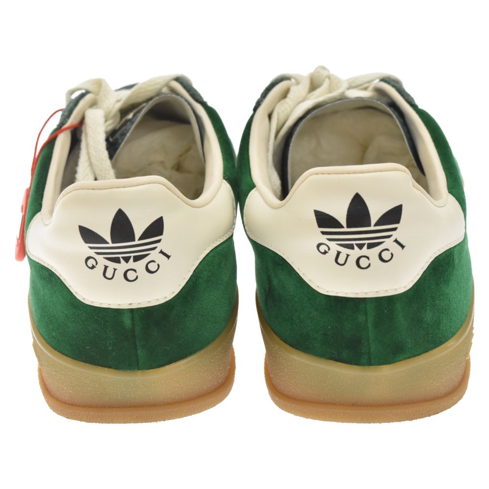 GUCCI GAZELLE スニーカー ホワイト/グリーン 名東】グッチ アディダス コラボ スニーカー ガゼル グリーン