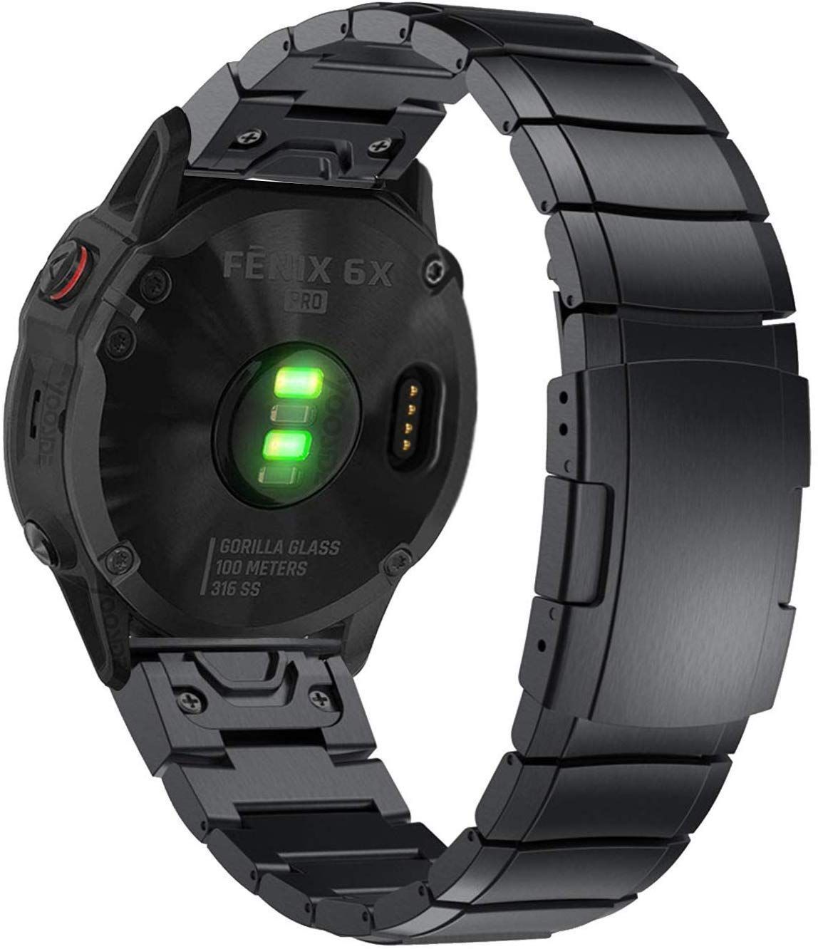 【在庫処分】Fenix 5X用 交換バンド/ベルトクイックフィット瞬時取り付け ステンレス鋼 26ｍｍ GARMIN For Garmin Fenix 5X/Fenix For 5X Plus/Fenix 3 交換バンド HR/D2 Charlie/Quati