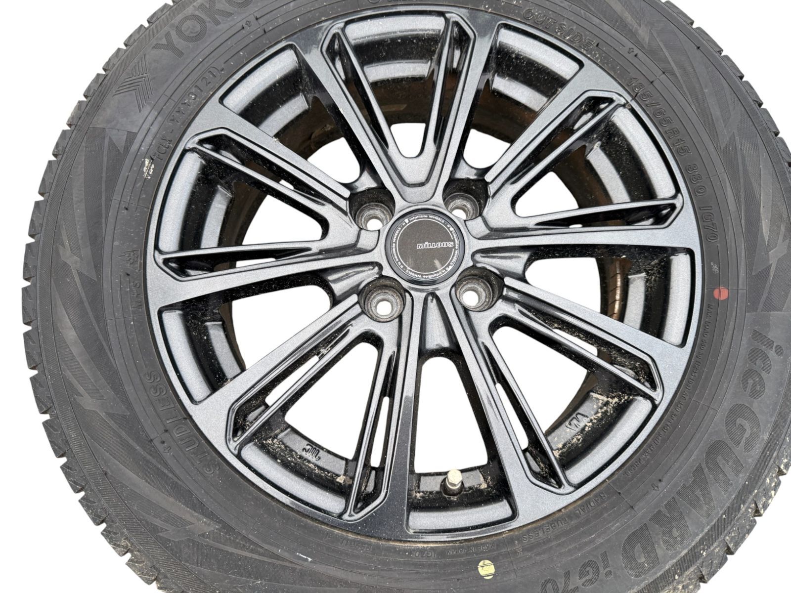 アクア MXPK16 MiLLOUS アルミホイール 4本セット 185|65R15 15×5.5J IS 42 管理番号 5350