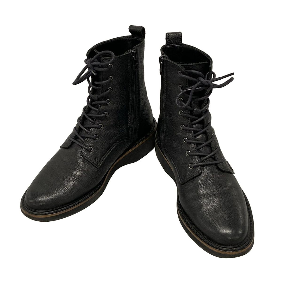 LANVIN en Bleu ランバンオンブルー ショートブーツ 24 レディース - 黒 ウェッジソール レザー