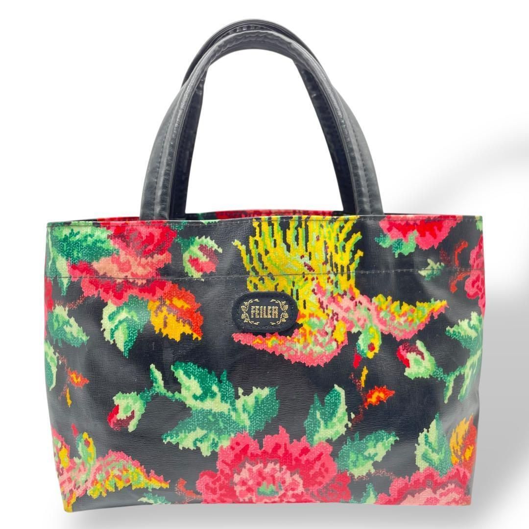 美品　フェイラー　トートバッグ　ハンドバッグ　FEILER 美品】FEILER フェイラー トートバッグ ヒョウ柄 レオパード