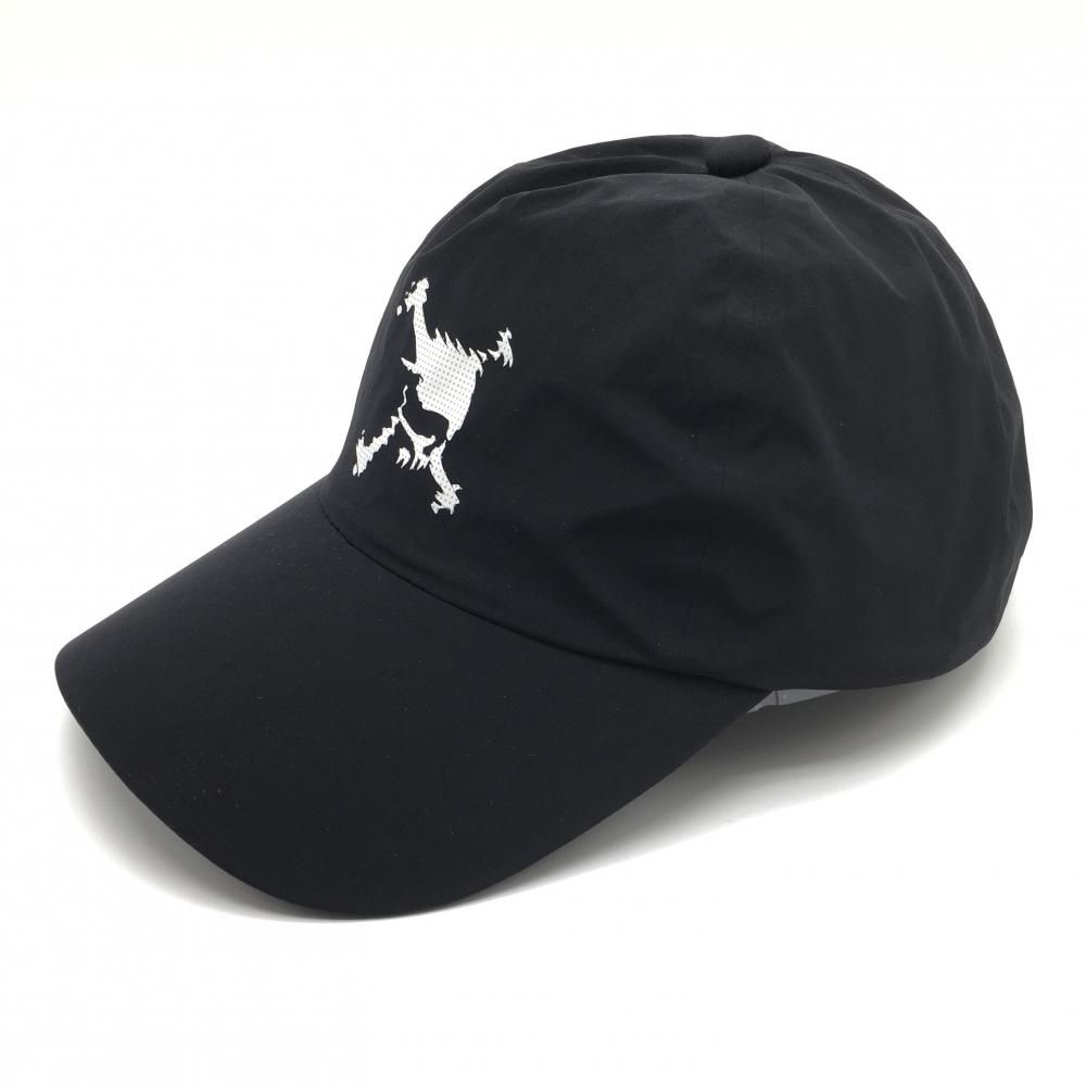 【超美品】オークリー キャップ 黒 ロゴ白 58cm（ONE SIZE）  ゴルフウェア Oakley