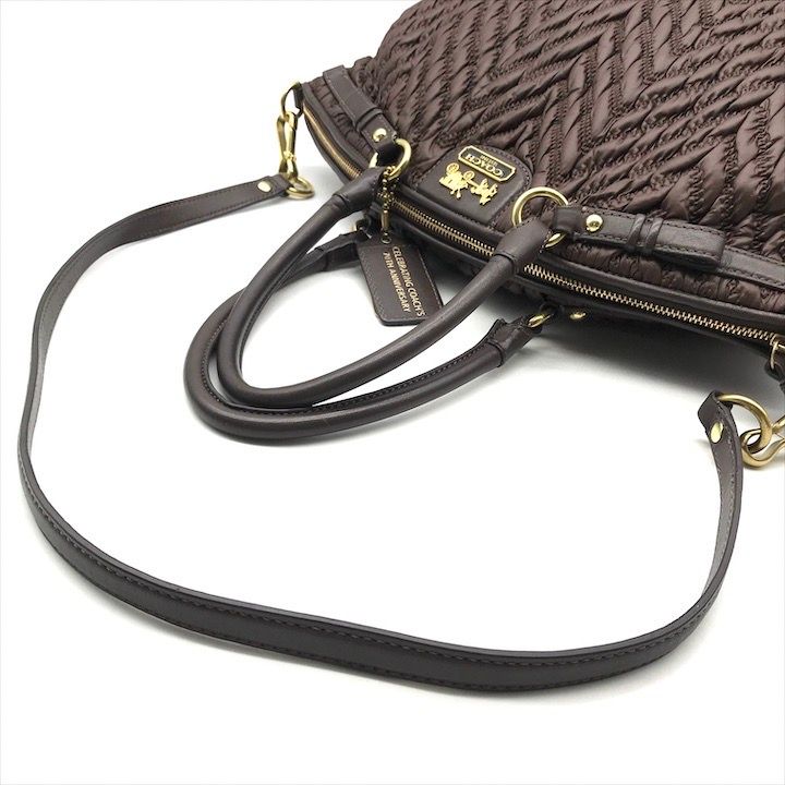 美品 COACH コーチ 馬車金具 マディソン 2WAY ラージ リンジー ハンド ショルダー バッグ ブラウン a6930 COACH - 美品 COACH コーチ 馬車金具 マディソン 2WAY ラージ リンジー