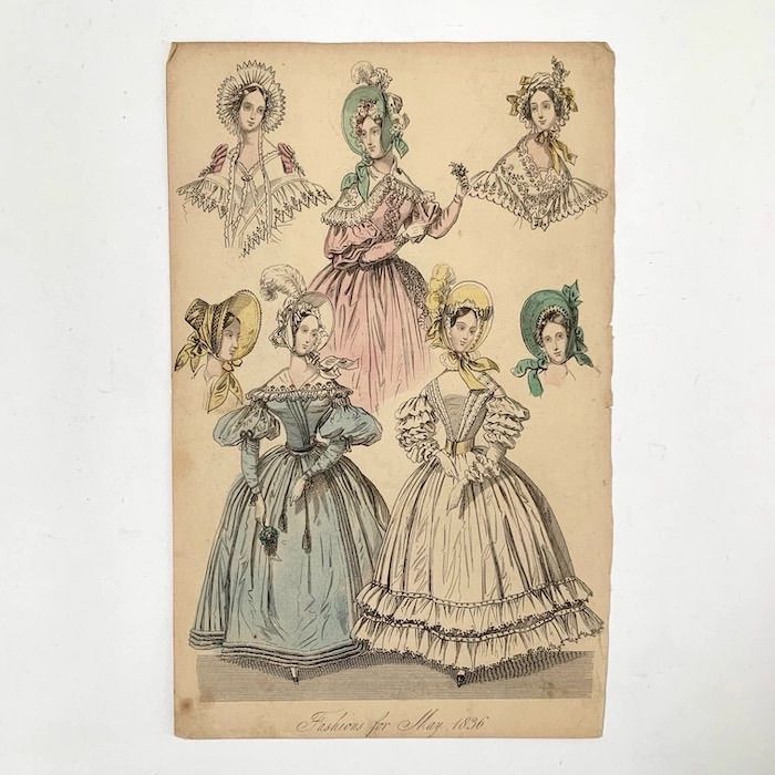 ファッションイラスト 10枚セット 1836~1850年 (905) - アンティーク