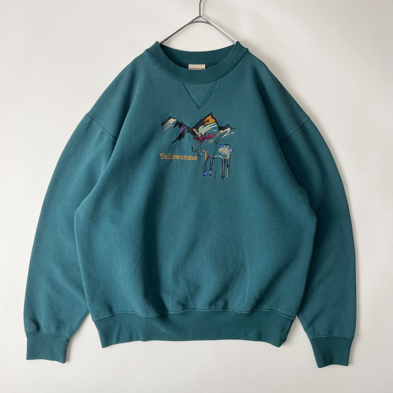 米国製 90s US古着 size/L (iz) -SUTTON'S- アニマル 刺繍