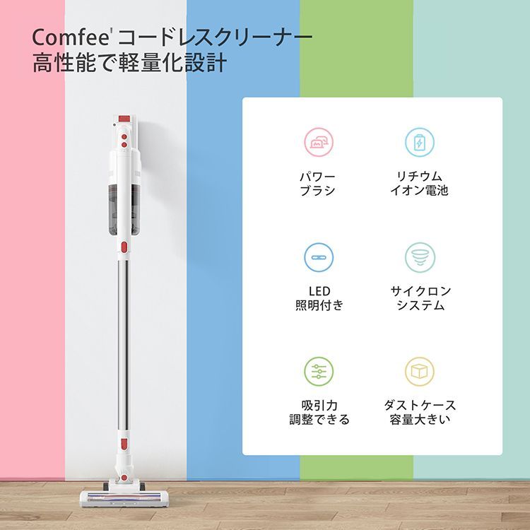 サイクロン方式のコードレス掃除機（自走式パワーヘッド、2000mAh） 気持ちよい