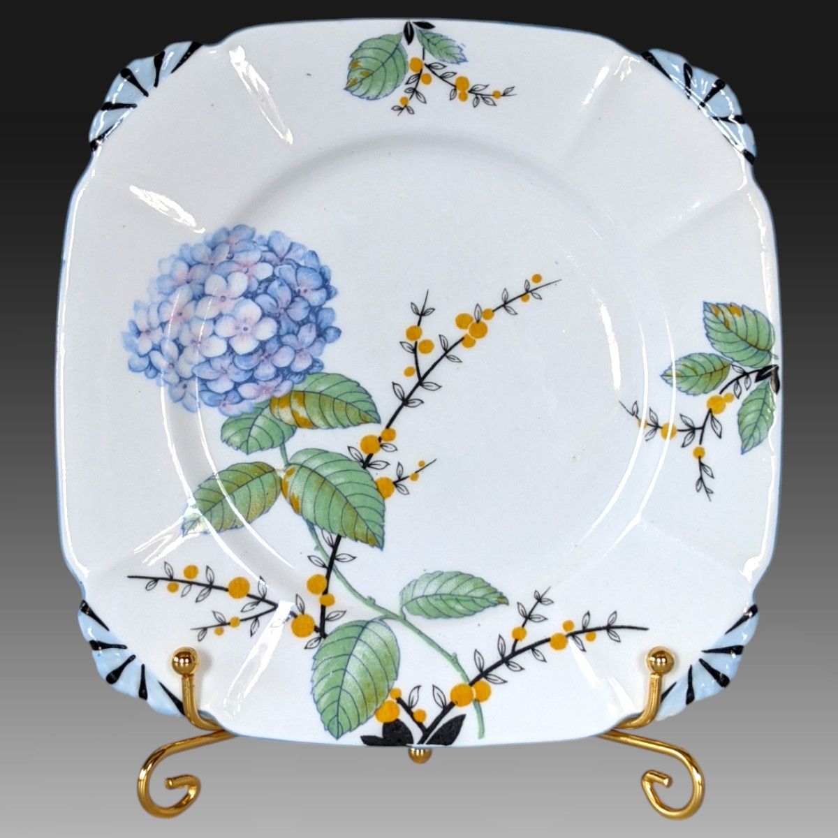 アールデコ 英国ロイヤルアルバート 紫陽花 トリオ Hydrangea アンティーク Royal Albert カップ ソーサー プレート 808