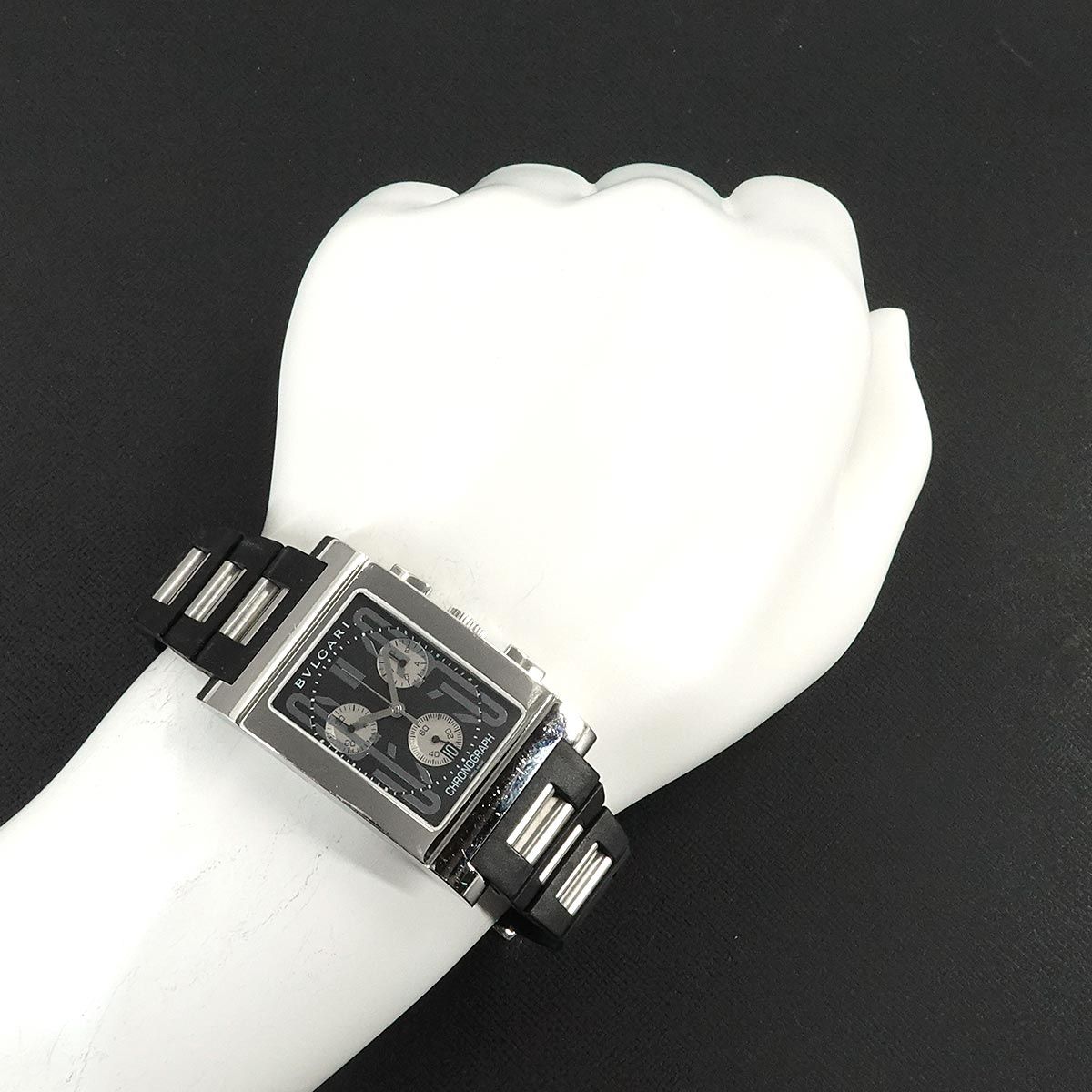 BVLGARI レッタンゴロ クロノグラフ 時計 ブルガリ レッタンゴロ SS スクエア クオーツ クロノグラフ
