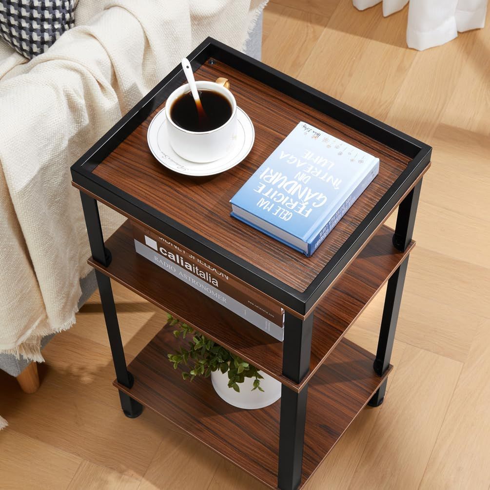 新品 【業界トップクラス耐荷重】ZEXVIDA アイアン サイドテーブル 3段