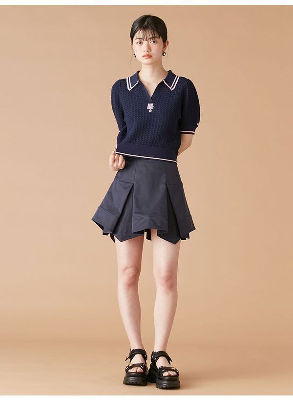 リリー ブラウン LILY BROWN トップス 25夏 【LILY BROWN×MARY QUANT】シアーポロニットトップス 半袖 クロップド丈 マリクワ コラボ lwnt254013 LILY BROWN×MARY QUANT】シアーポロニットトップス(ニット