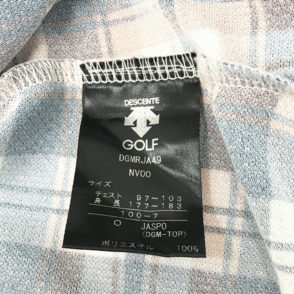 サイズ O DESCENTE GOLF デサントゴルフ 半袖ポロシャツ ボタンダウン チェック柄 ネイビー系 240101536050 ゴルフウェア メンズ ストスト LLC-HASEGAWATOSO_COM