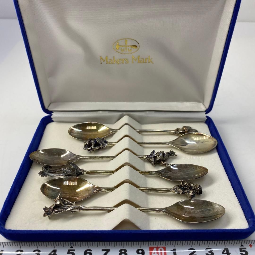 メーカーズマーク　銀製スプーン6点1組側部に刻印925 82g東な6-0707① メーカーズマーク 銀製スプーン6点1組側部に刻印925 82g東な6