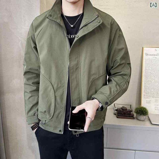 2XL 春 コーデ メンズ 用 服 シンプル ファッション オシャレ 大人 かっこいい 大きいサイズ ストリート 紳士服 スタンド ジャケット ワーク ジャケット