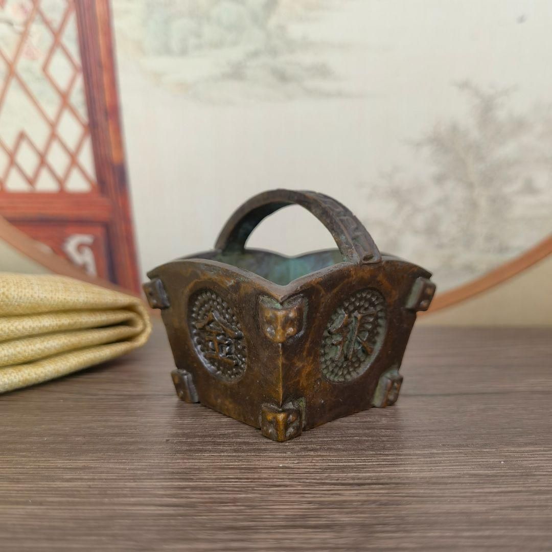 未使用】高岡銅器 佐野宏采 華鶴 紋様香炉 彫金/繊細/鶴亀 茶道具/香