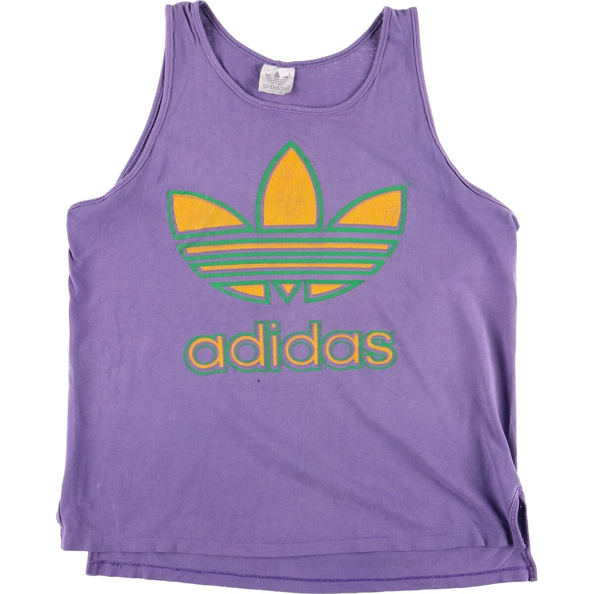 古着 80年代 アディダス adidas タンクトップ USA製 メンズL相当  