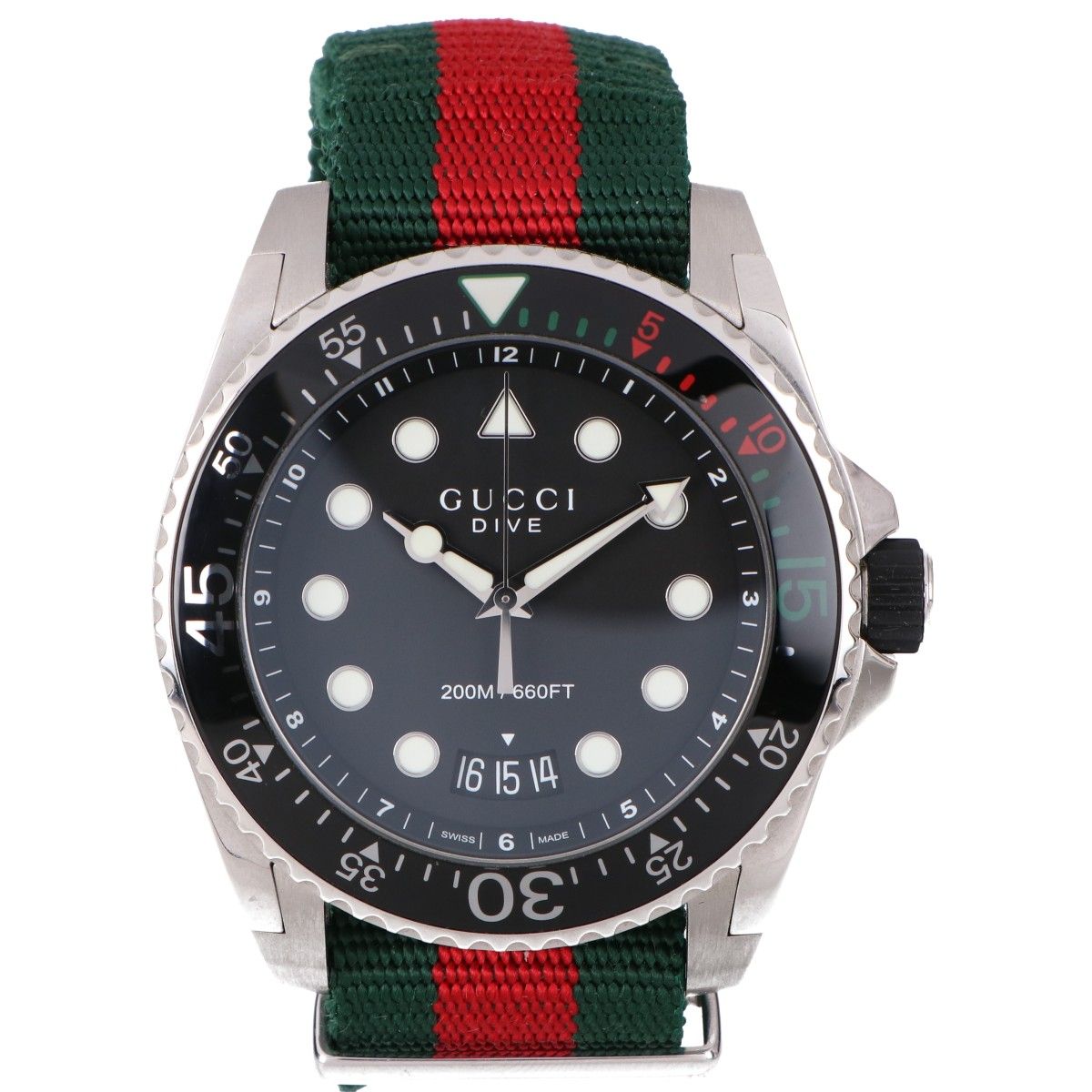 GUCCI グッチ 136.2 ダイブ SS×ナイロン 黒文字盤 クオーツ - メルカリ
