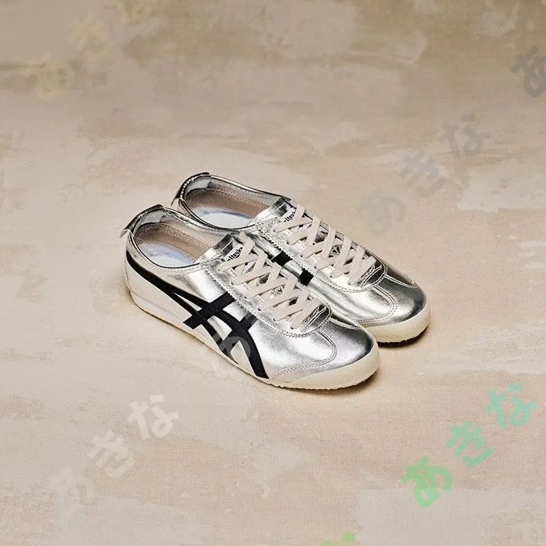 Onitsuka tiger nippon made66 deluxe メキシコ 66 デラッ 男女レトロカジュアルシューズシルバーブラック