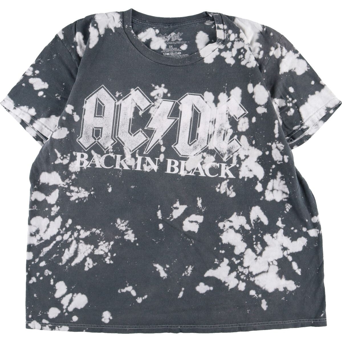 古着 AC/DC エーシーディーシー BACK IN BLACK タイダイ柄 両面プリント バンドTシャツ バンT メンズXL/eaa341683