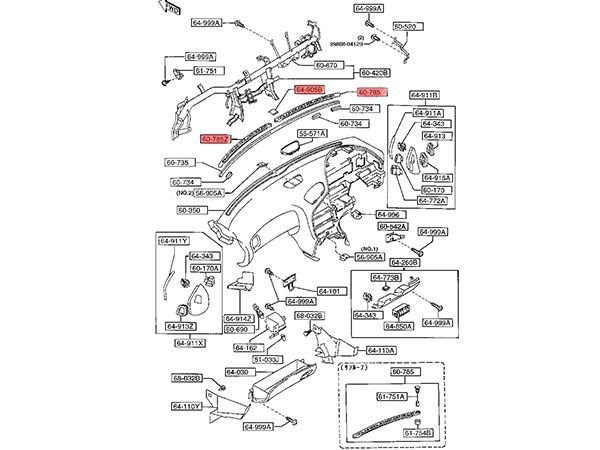 マツダ 純正 RX-7 FD3S デフロスターノズル グリル セット サバンナ RX-7 rx7 rx-7 fd3s 検 ホイール マフラー ウイング フロント バンパー T497