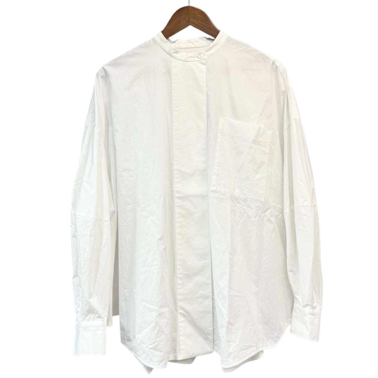 ENFOLD エンフォルド 22AW WashedタイプライターHEXAGON SHIRT バンド 