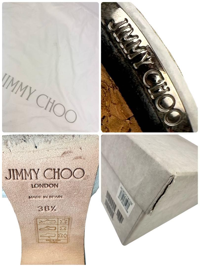 JIMMY CHOO ジミーチュウ DEEDEE 125 プラットフォームサンダル クロコエンボスレザー コルク 白革 ホワイト ウェッジヒール  レディース - メルカリ