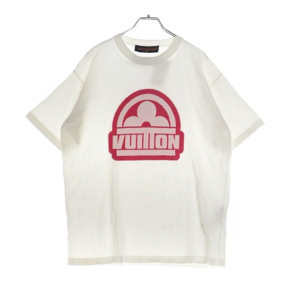 LOUIS VUITTON - LOUIS VUITTON ルイヴィトン 23AW カレッジロゴボーダートリム半袖Tシャツ 1ABCFP ホワイト レディース LOUIS VUITTON ルイヴィトン 23AW カレッジロゴボーダートリム