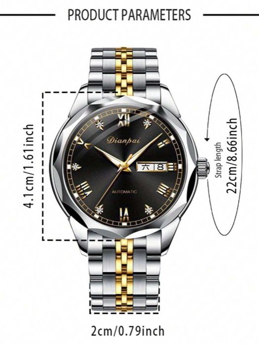 腕時計 メンズ 機械式 ビジネス調 メンズ 自動巻き機械式腕時計 夜光 カレンダー マルチファンクション バレンタインデーのプレゼントに最適