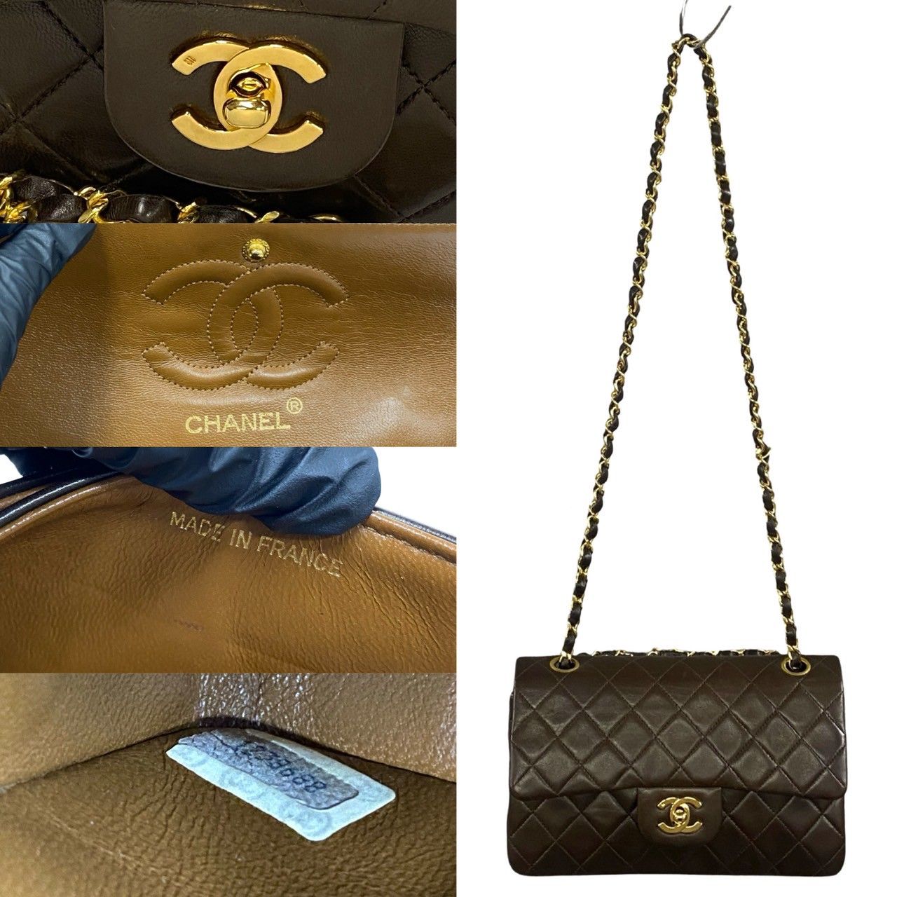 極 美品 カード シール有 1番台 CHANEL シャネル マトラッセ Wフラップ 