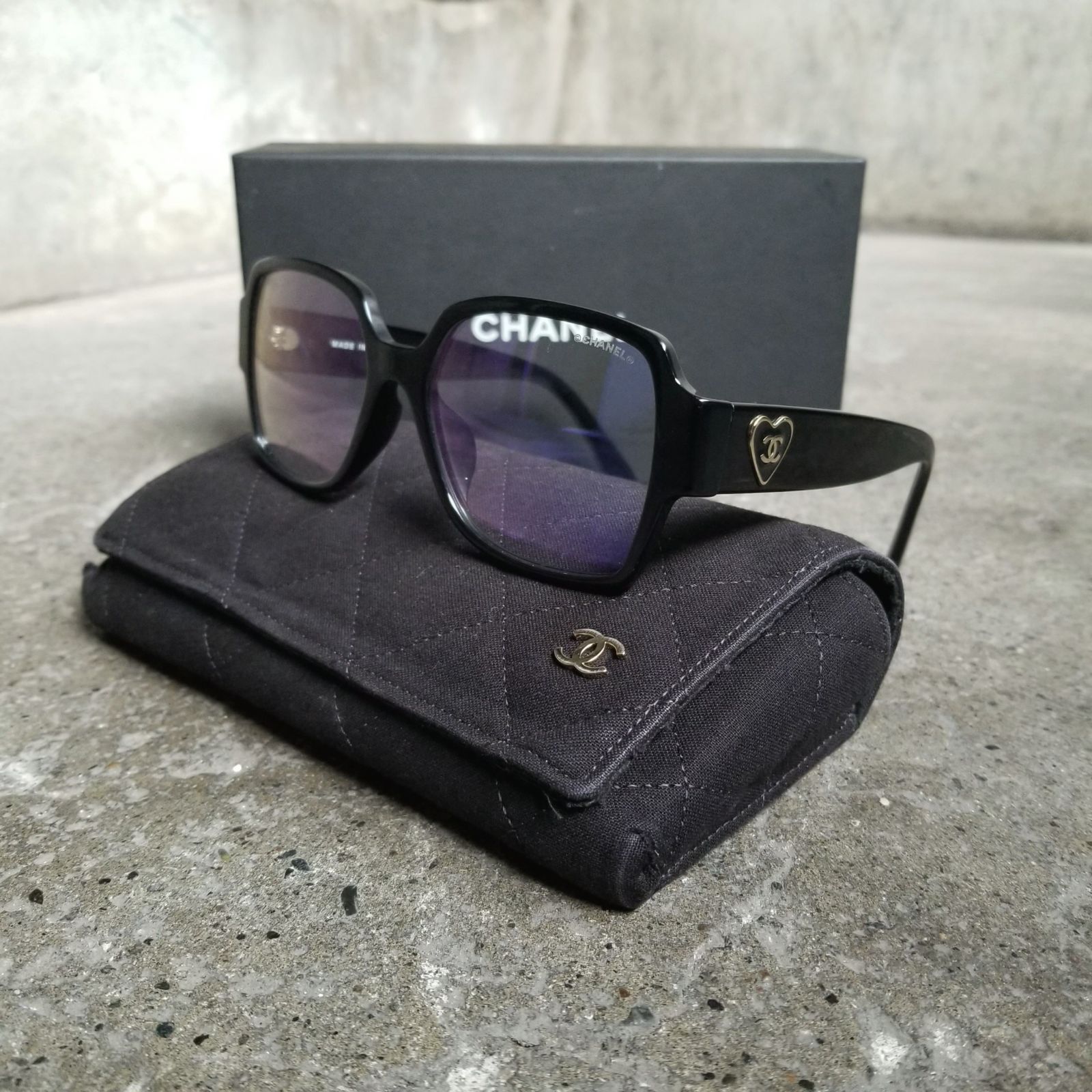 CHANEL スクエア シェイプ ブルーライトカット アイウェア 3438S