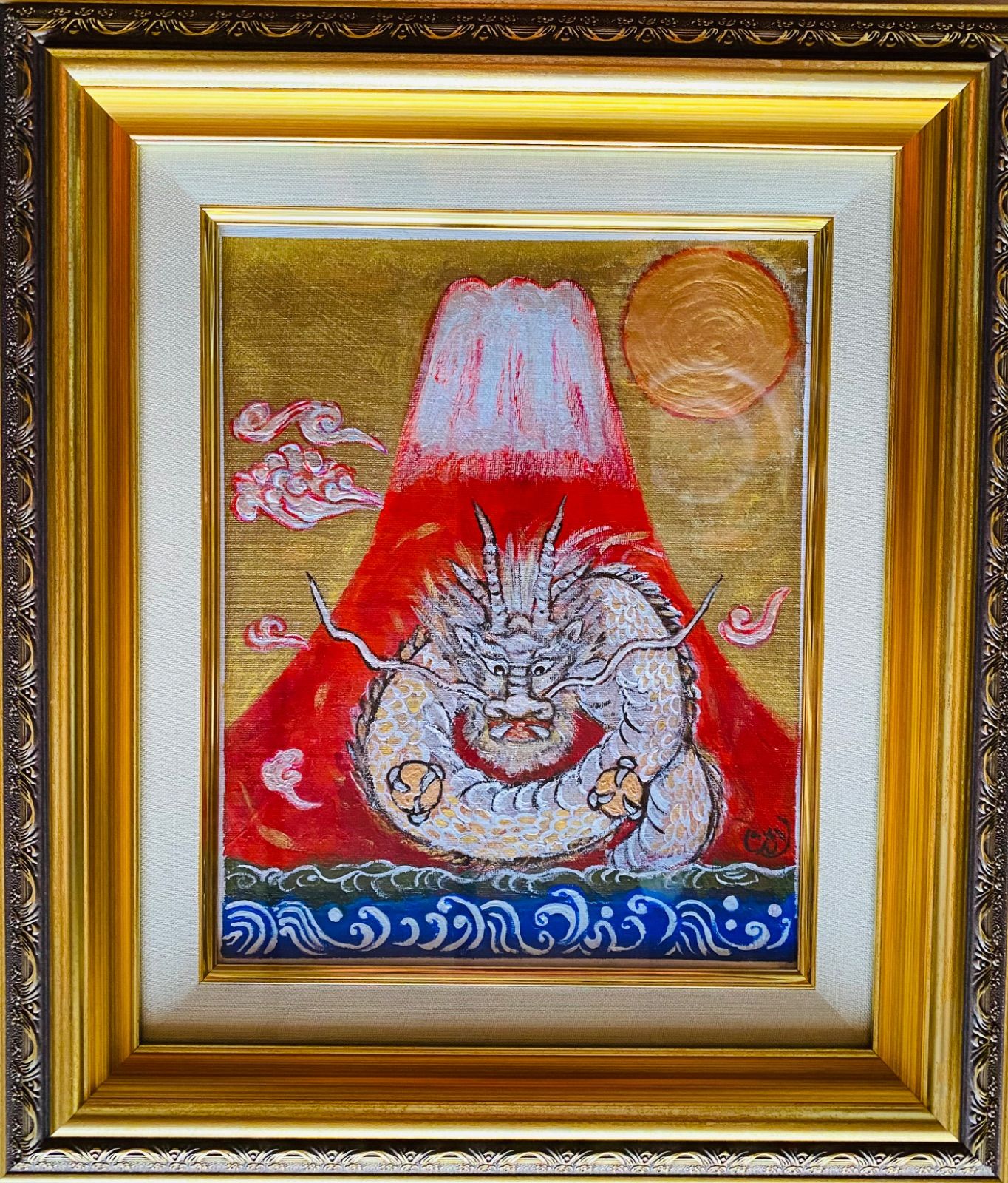 風水開運絵画＊金神八の字無限龍赤富士Gold 龍神の道 永遠金運健康商売繁盛子孫 風水開運絵画＊金神八の字無限龍赤富士Gold 龍神の道 永遠金運